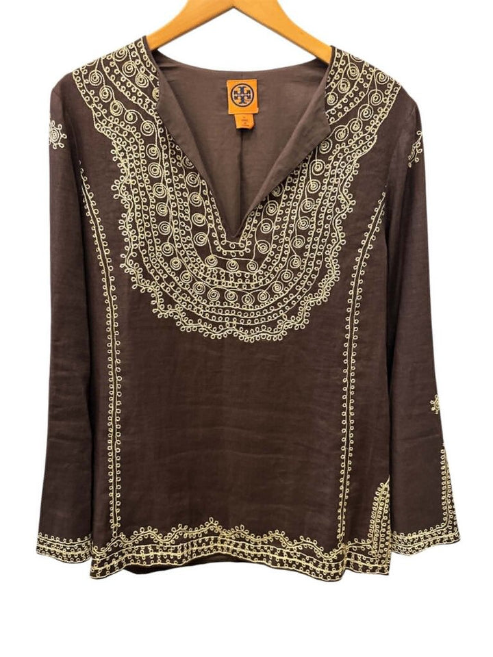 Tory Burch Embroidered Linen Tunic- Size 12