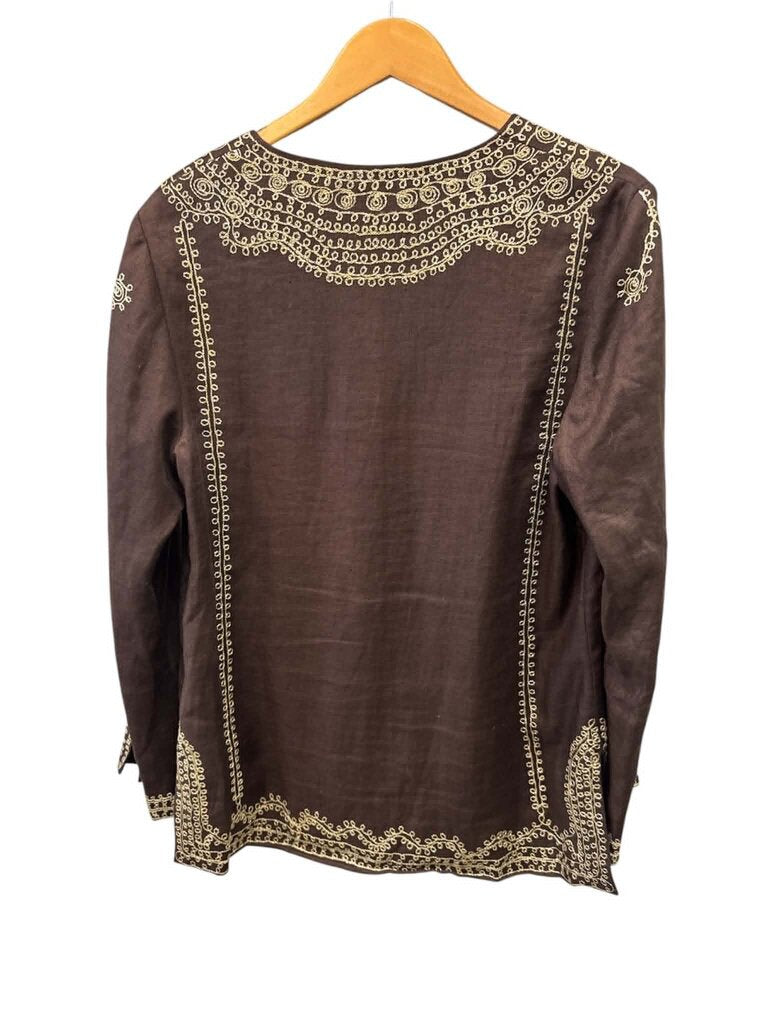 Tory Burch Embroidered Linen Tunic- Size 12