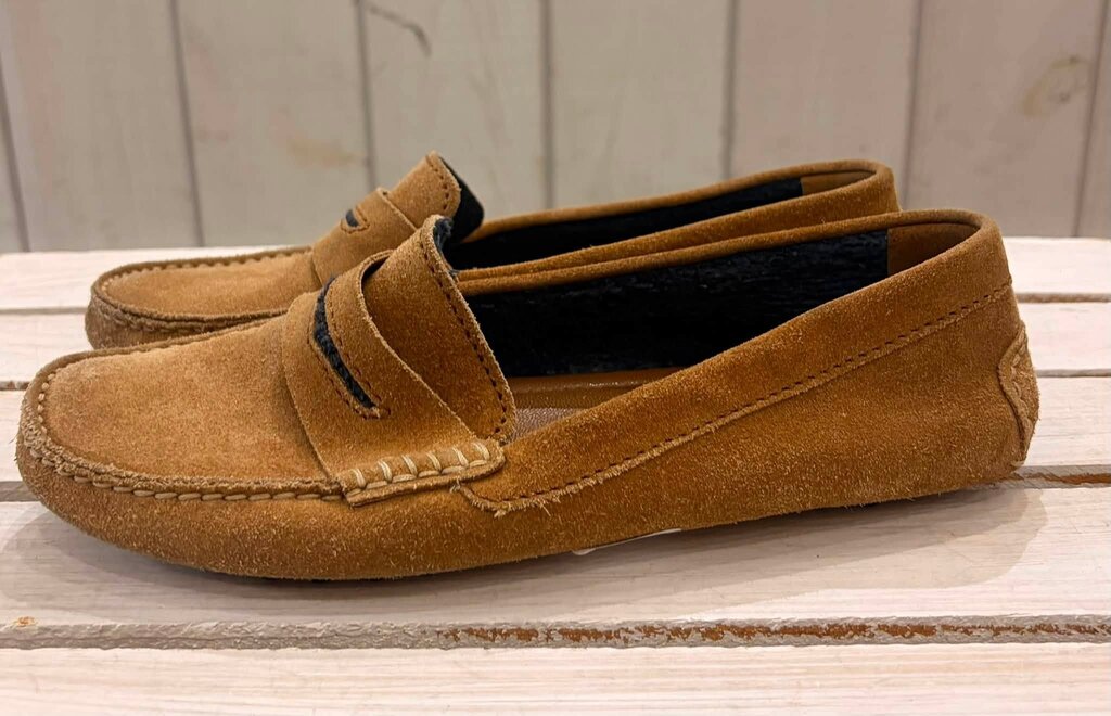 Manolo Blahnik Seude Penny Loafers - Size 36