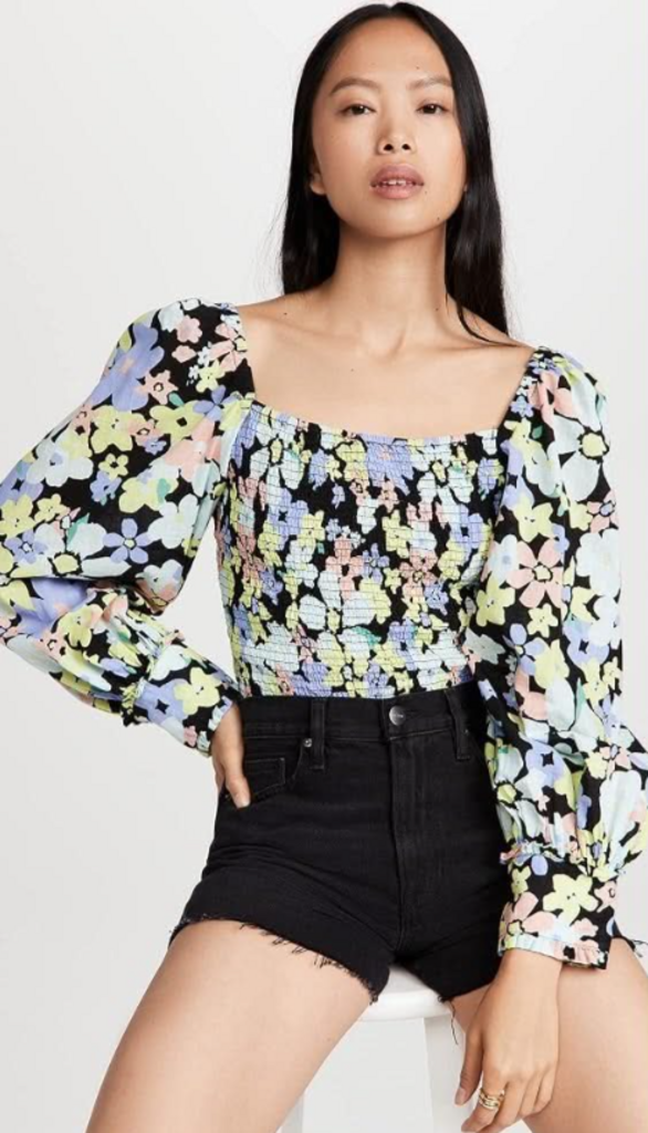Free People Ariana Long Sleeve Ruched Top - Size XL