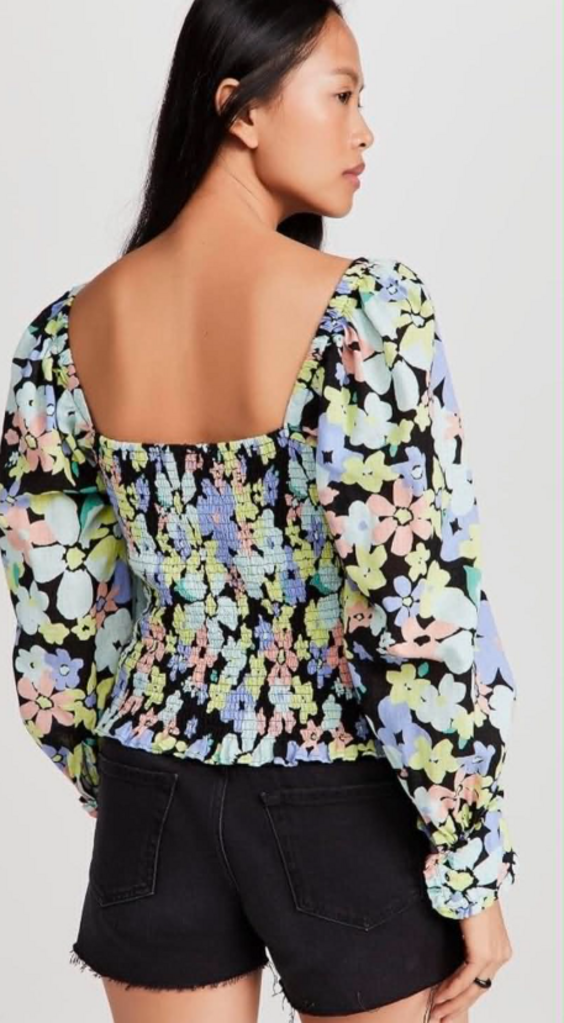 Free People Ariana Long Sleeve Ruched Top - Size XL