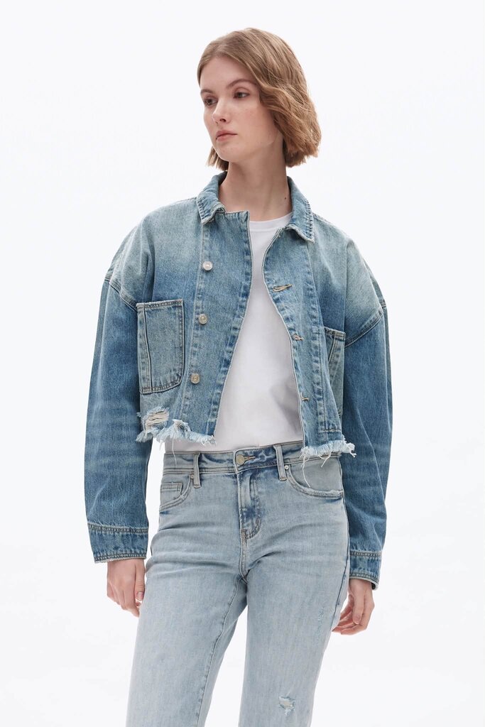 Bayeas Relaxed Cuffed Denim Jacket - Size Medium (Retails for $98)