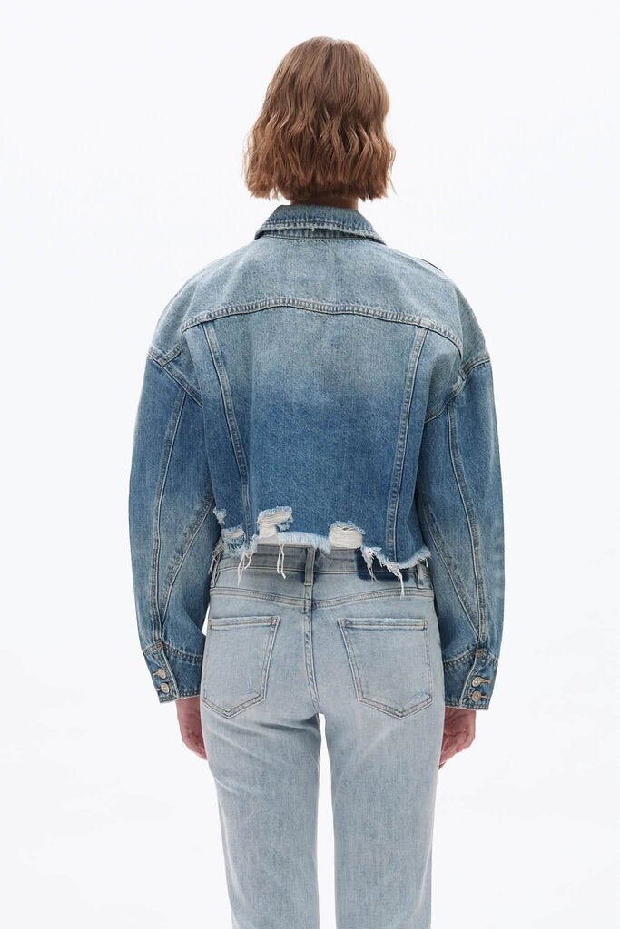 Bayeas Relaxed Cuffed Denim Jacket - Size Medium (Retails for $98)