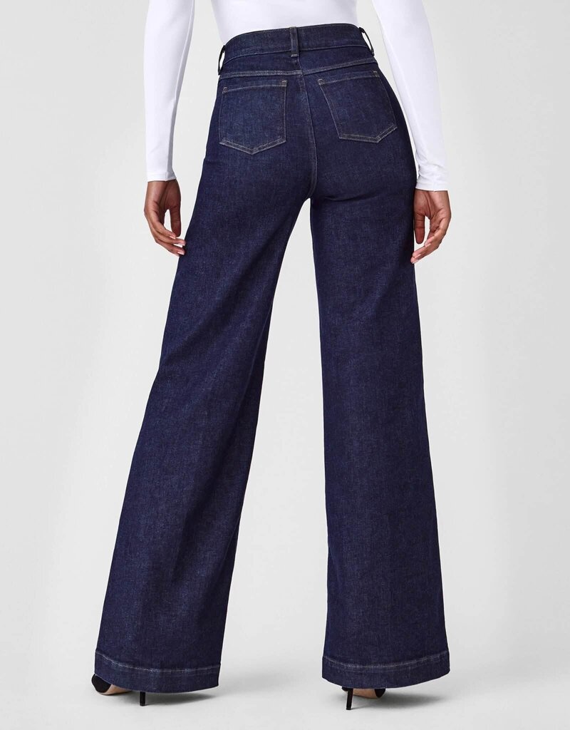 Spanx EveryWear Wide Leg Jeans in Raw Indigo - Size Large (Retails for $148)