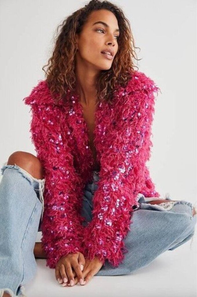 Free People Camilla Sequin Feather Jacket - Size Small
