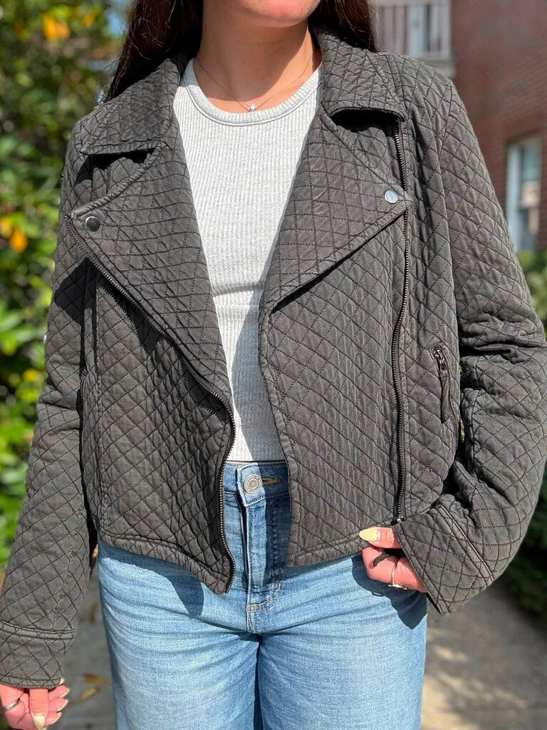 Marrakech Quilted Moto Jacket - Size Medium