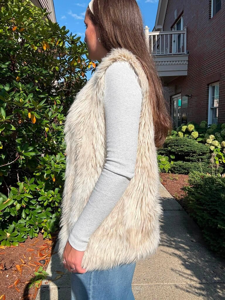 Dylan Melange Fur Vest - Size Medium