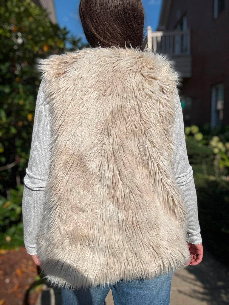 Dylan Melange Fur Vest - Size Medium