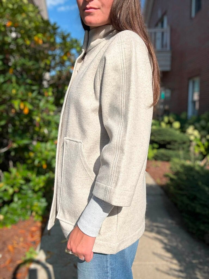 Lilla P Zip Front Patch Pocket Jacket - Size Small