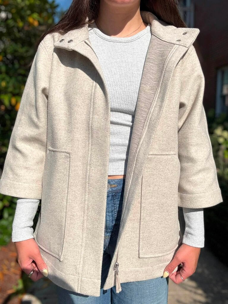 Lilla P Zip Front Patch Pocket Jacket - Size Small