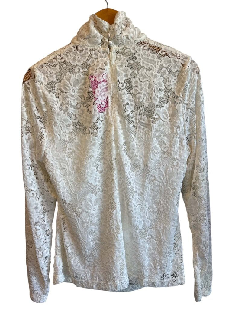 Elie Tahari L/S Lace Top - Size Large