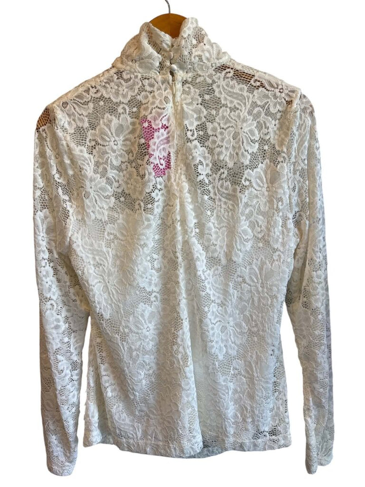 Elie Tahari L/S Lace Top - Size Large
