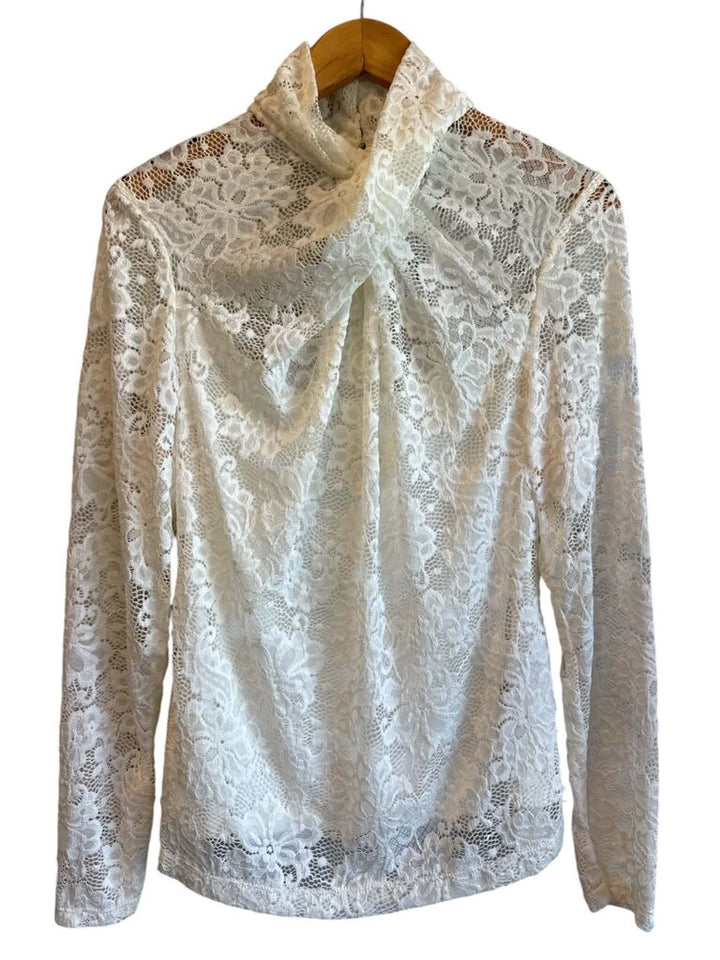 Elie Tahari L/S Lace Top - Size Large