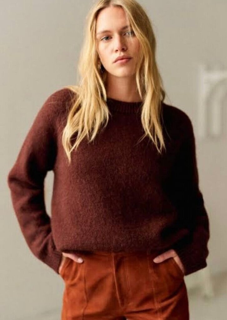 Sezane Amiel Knit Sweater in Mocha - Size Small
