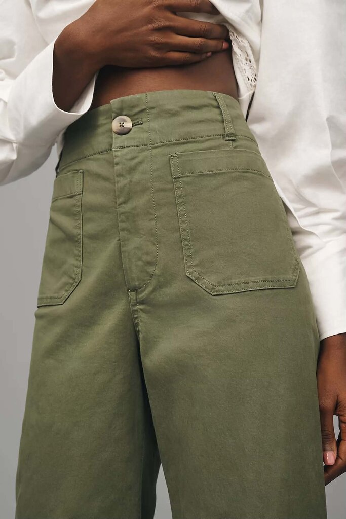 Maeve Colette Twill Crop Wide-Leg Pants - Size 26