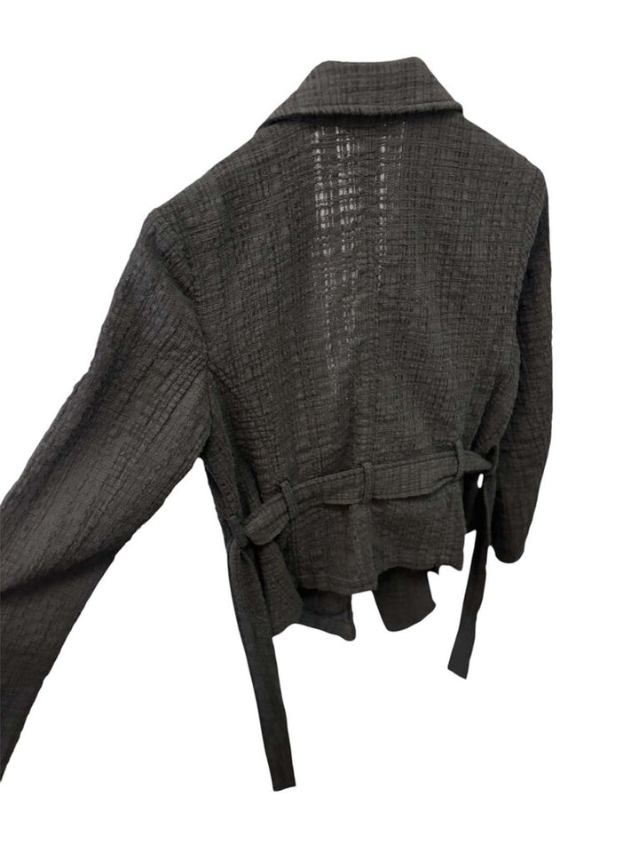 Free People Slouchy Gauze Seersucker Wrap Coat- Size Small