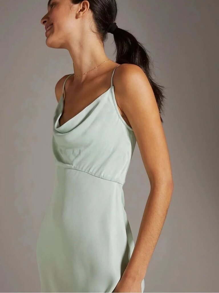 Anthropologie Elyse Slip Dress in Mint Green - Size Large