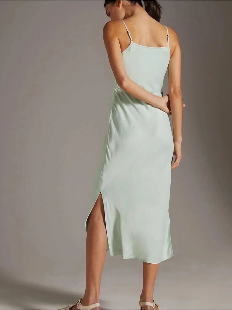 Anthropologie Elyse Slip Dress in Mint Green - Size Large