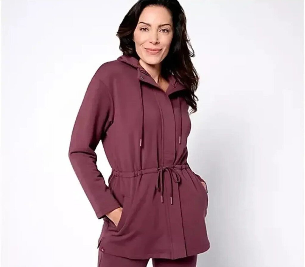 Barefoot Dreams Malibu Brushed Luxe Lounge Parka in Fig - Size Large