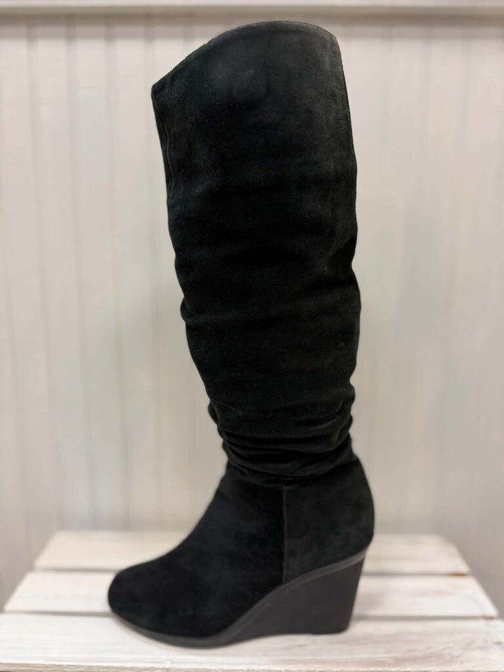 Aquatalia Knee High Wedge Boots - Size 7