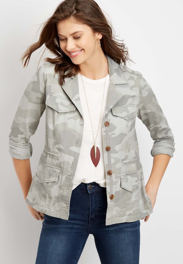 Abercrombie & Fitch Camo Utility Jacket - Size Small