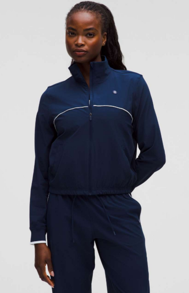 Lululemon Court Rival Tennis Track Jacket in Club Blue / White - Size 6 (Retails for $128)