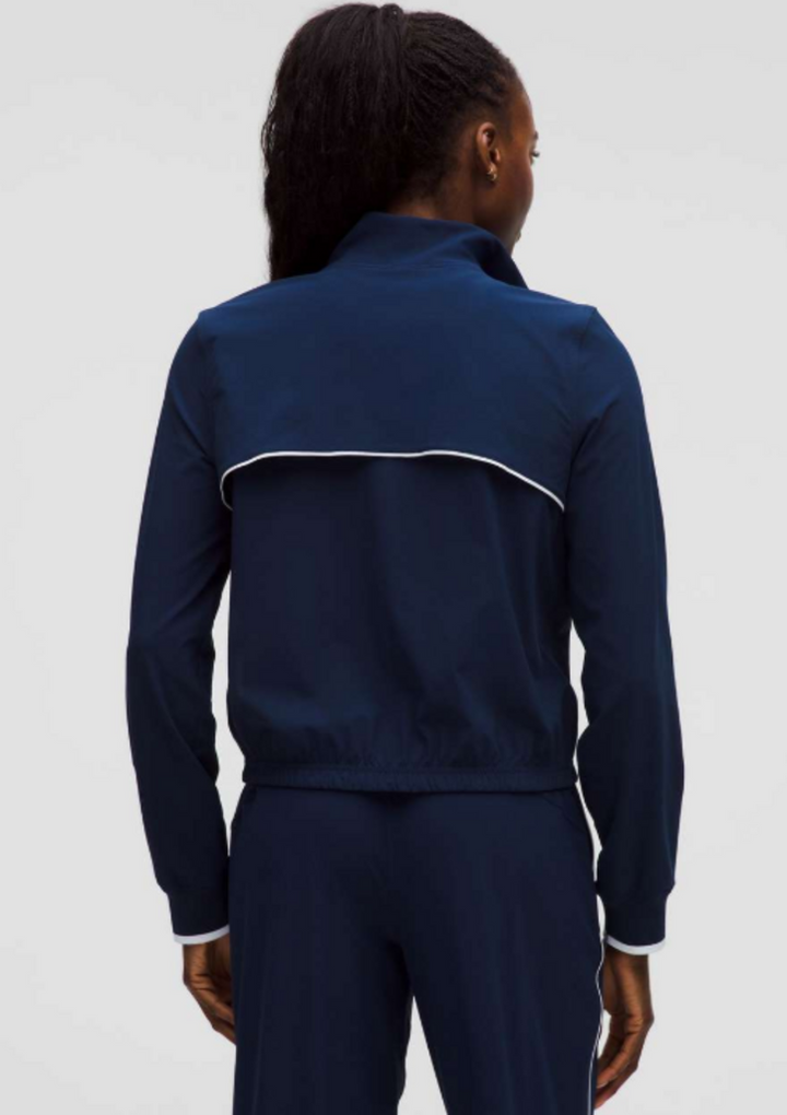 Lululemon Court Rival Tennis Track Jacket in Club Blue / White - Size 6 (Retails for $128)