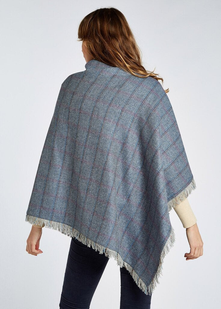 Dubarry Hazelwood Tweed Poncho in Demin Haze - One Size (Retails for $379)