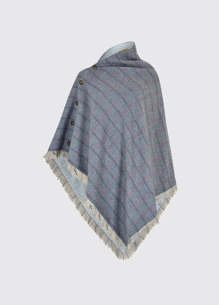 Dubarry Hazelwood Tweed Poncho in Demin Haze - One Size (Retails for $379)