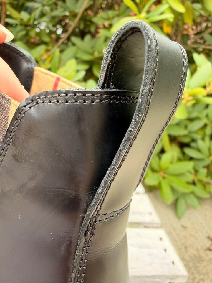 Burberry Allostock Check Leather Chelsea Boots - Size 37 (Retails for $1,050)