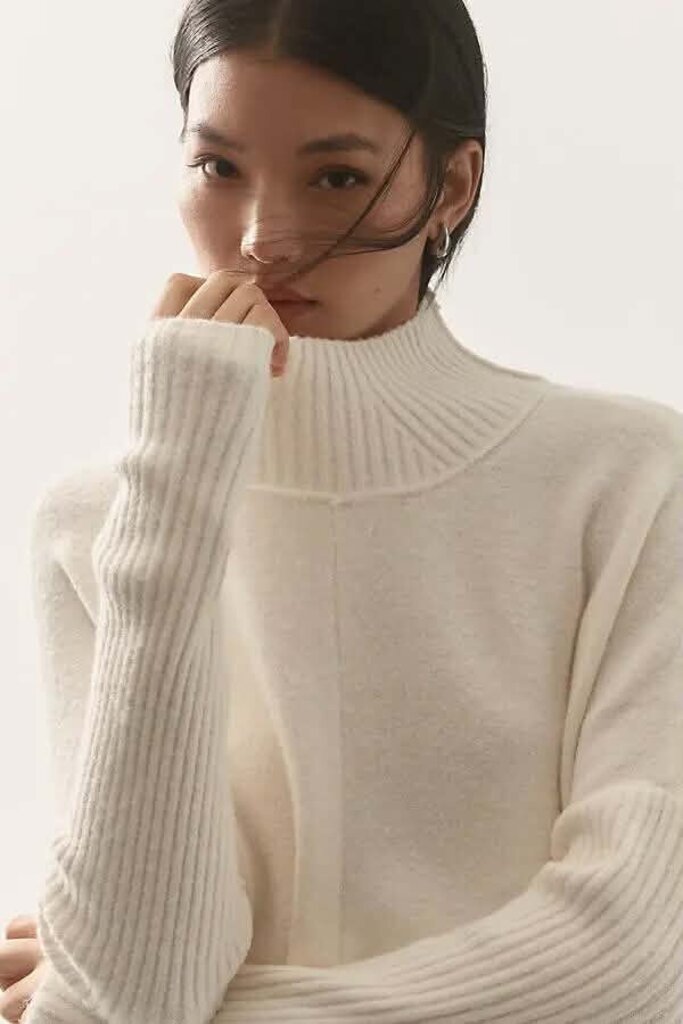 Maeve Gretchen Cozy Mock-Neck Sweater - Size Small