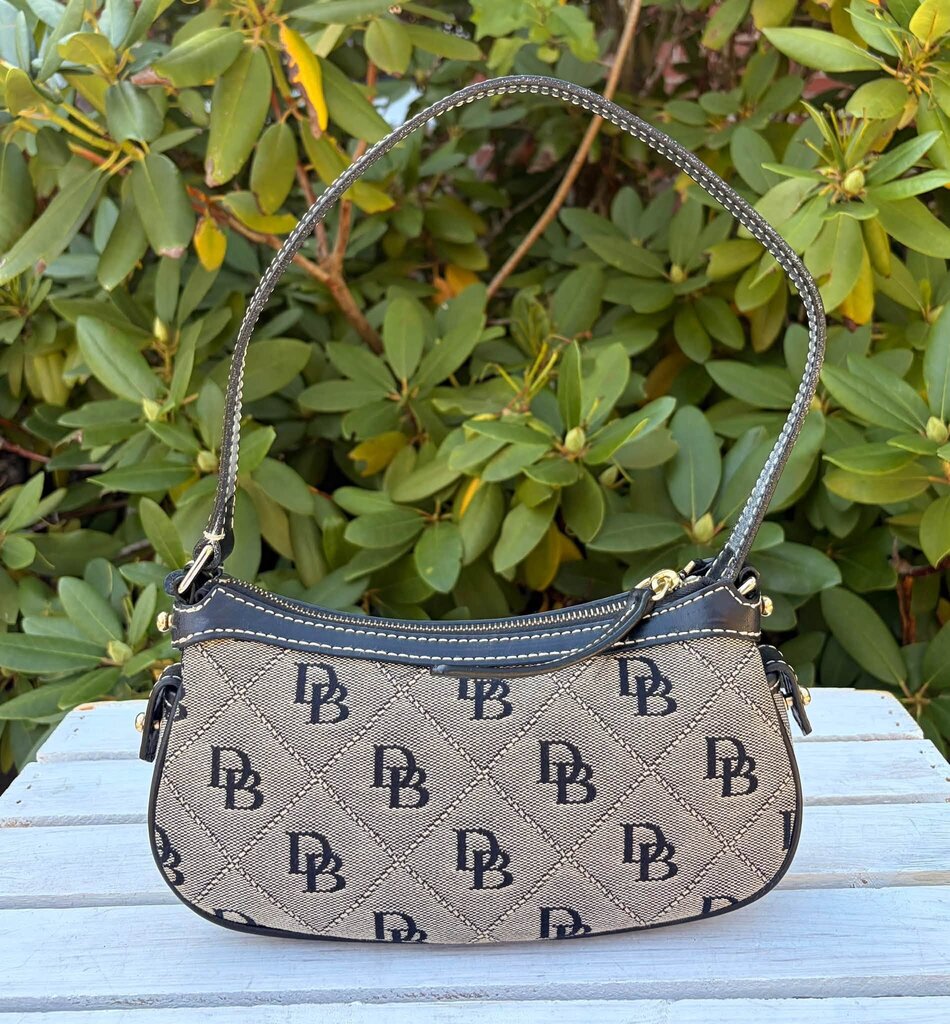 Dooney & Bourke Triangle Quilt Monogram Baguette Bag