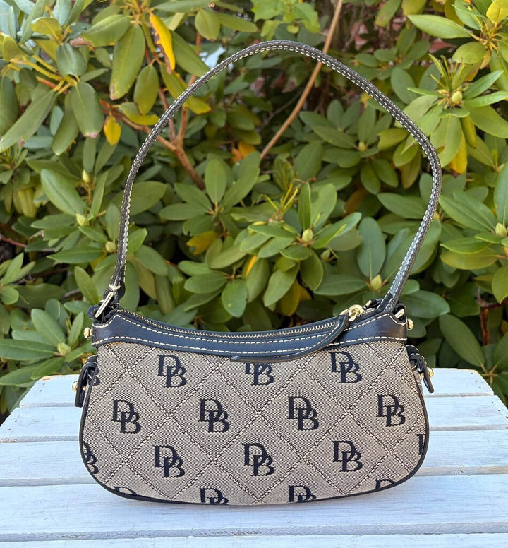 Dooney & Bourke Triangle Quilt Monogram Baguette Bag