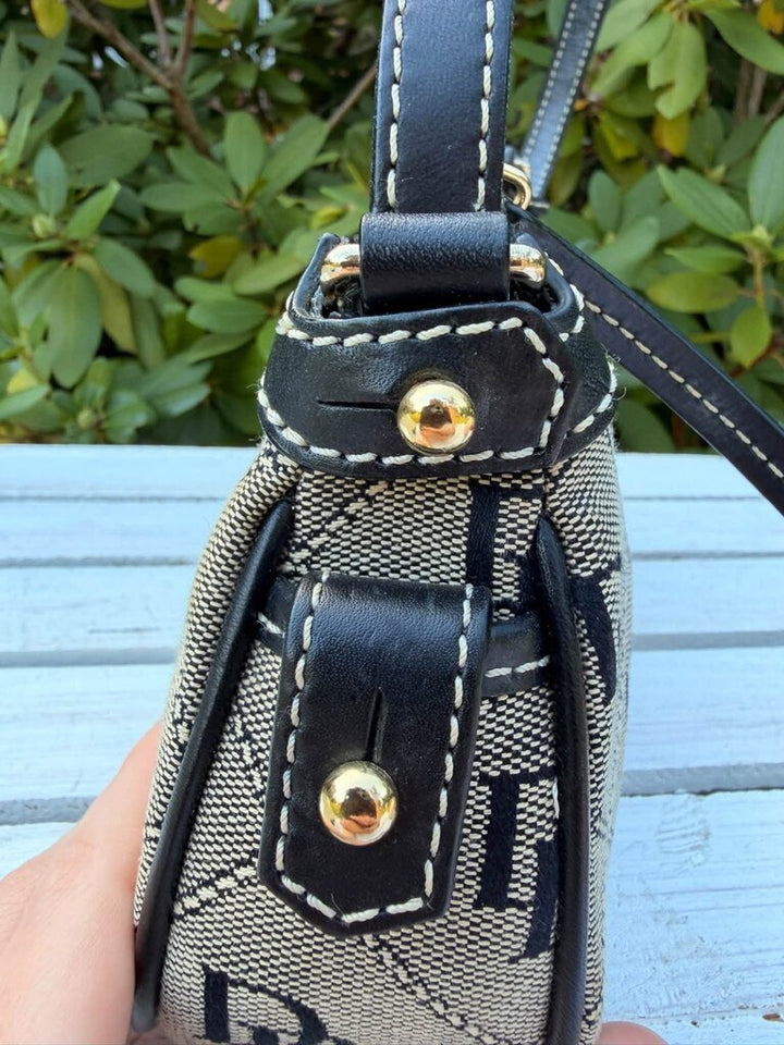 Dooney & Bourke Triangle Quilt Monogram Baguette Bag
