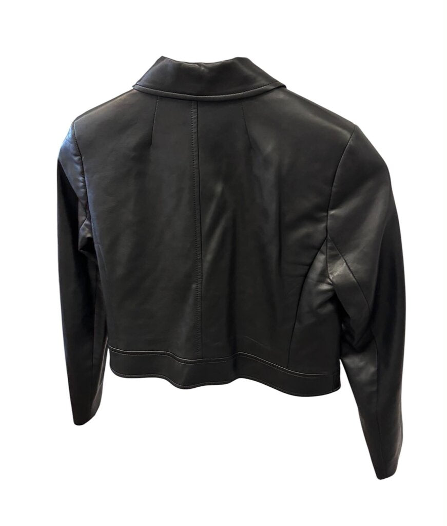 J.Crew Cropped Faux Leather Jacket- Size 2