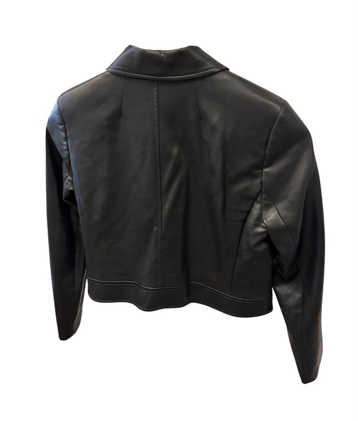 J.Crew Cropped Faux Leather Jacket- Size 2