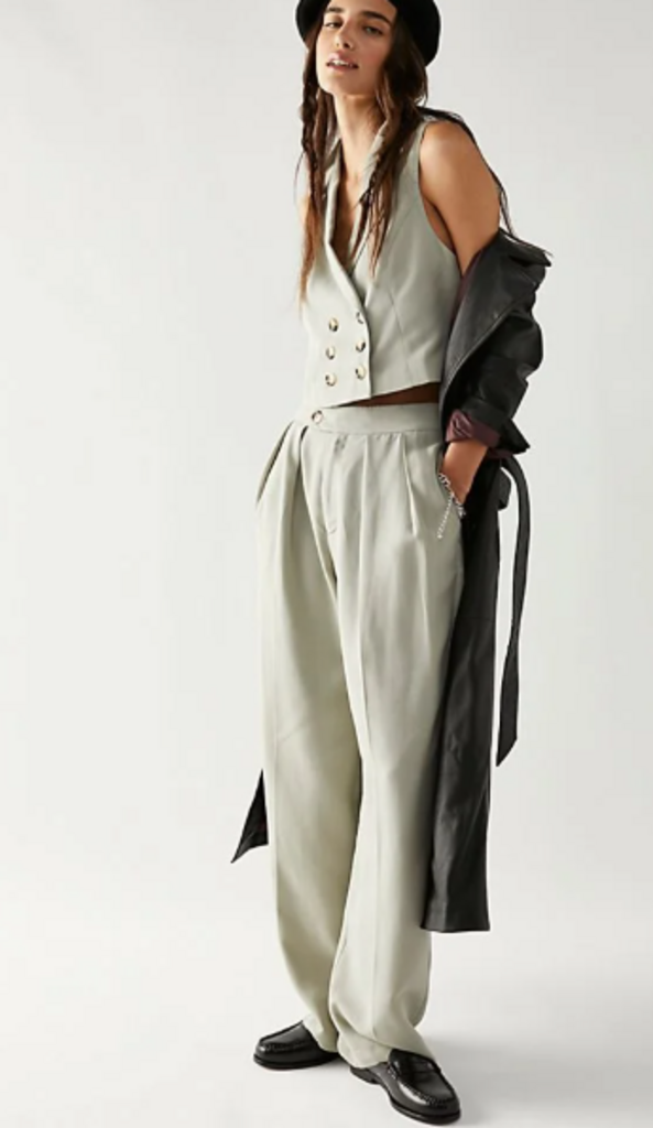 Free People NWT Gabbie Vest Suit Set - Size 2 (Retails for $308)