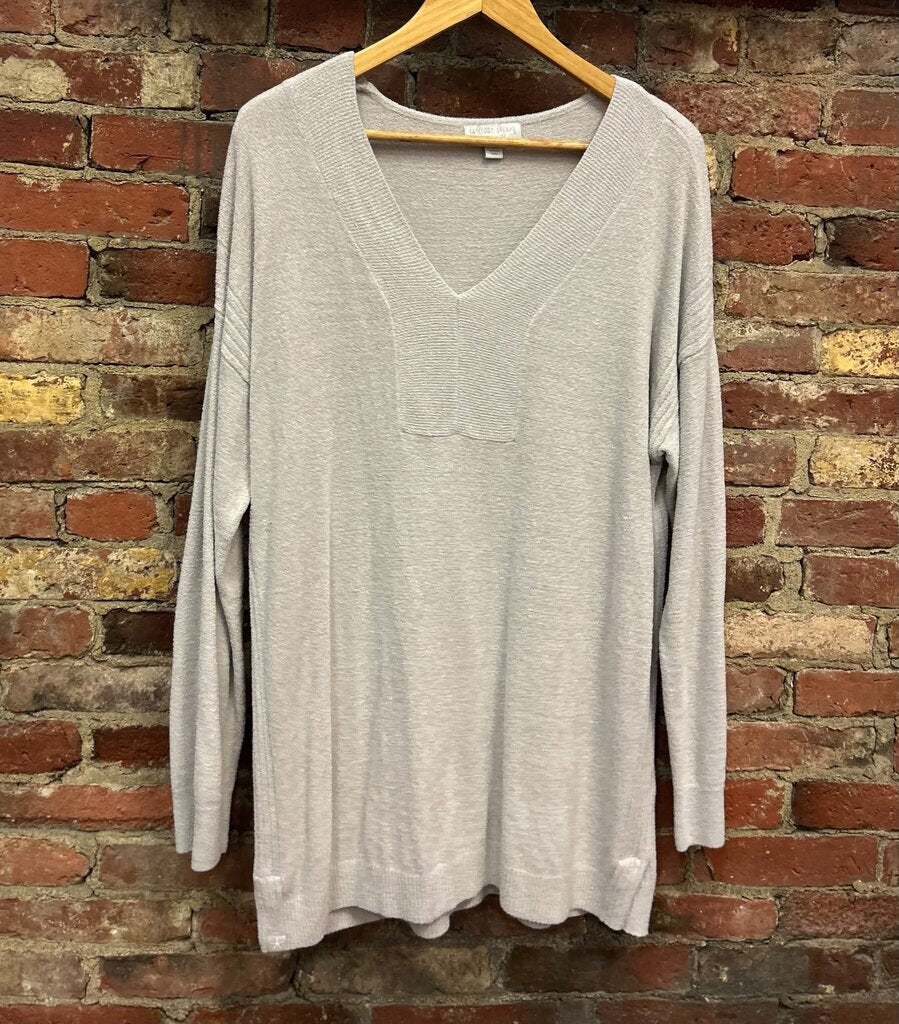Barefoot Dreams Sweater Cozy Chic Ultra Light V Neck Pullover - Size Large