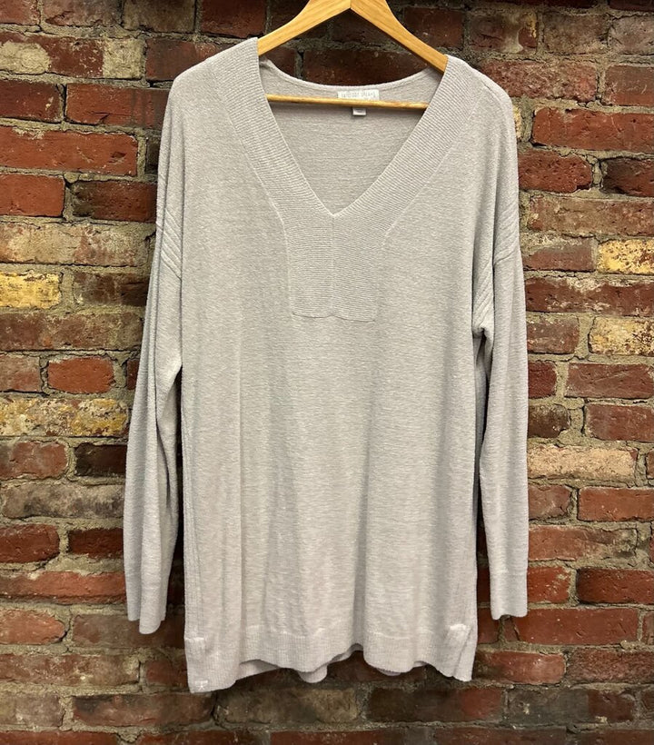 Barefoot Dreams Sweater Cozy Chic Ultra Light V Neck Pullover - Size Large