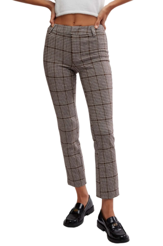Free People NWT Molly Slim Plaid Pants (Retails For $98) - Size 4