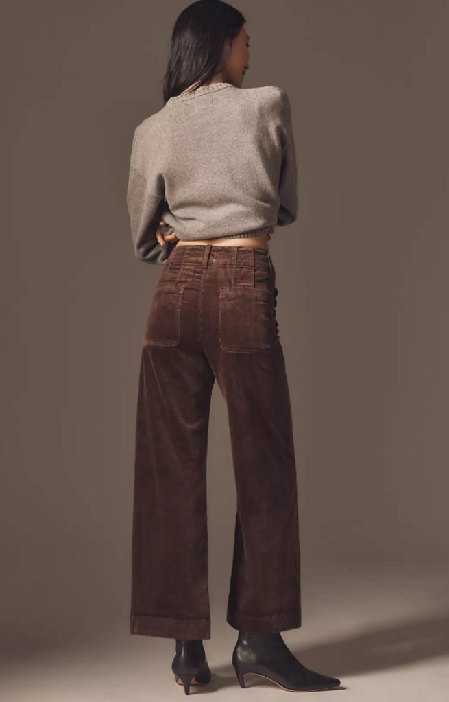 Maeve NWT The Colette Crop Wide-Leg Trousers Corduroy Scallop Pocket Edition (Retails For $138) - Size 27