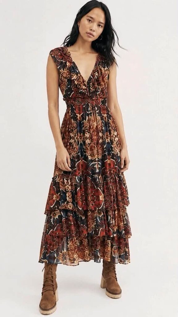 Free People Wear It Out Maxi Tiered Dress - Size XS/S