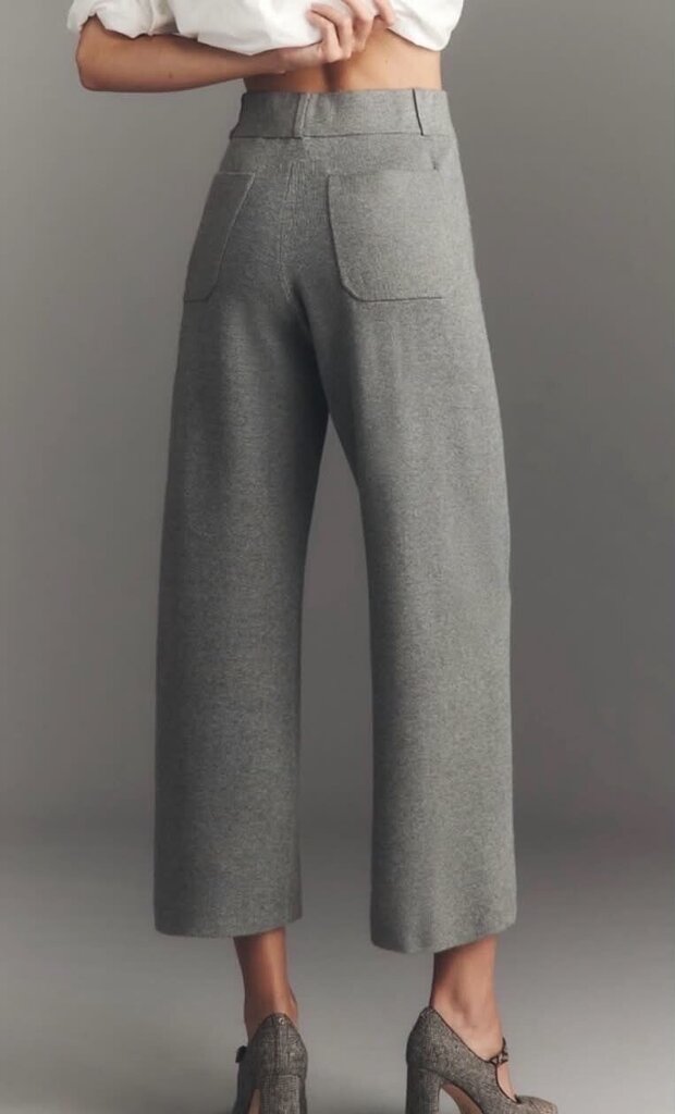 Maeve Colette Sweater Knit High-Rise Wide-Leg CroppedPants - Size Small