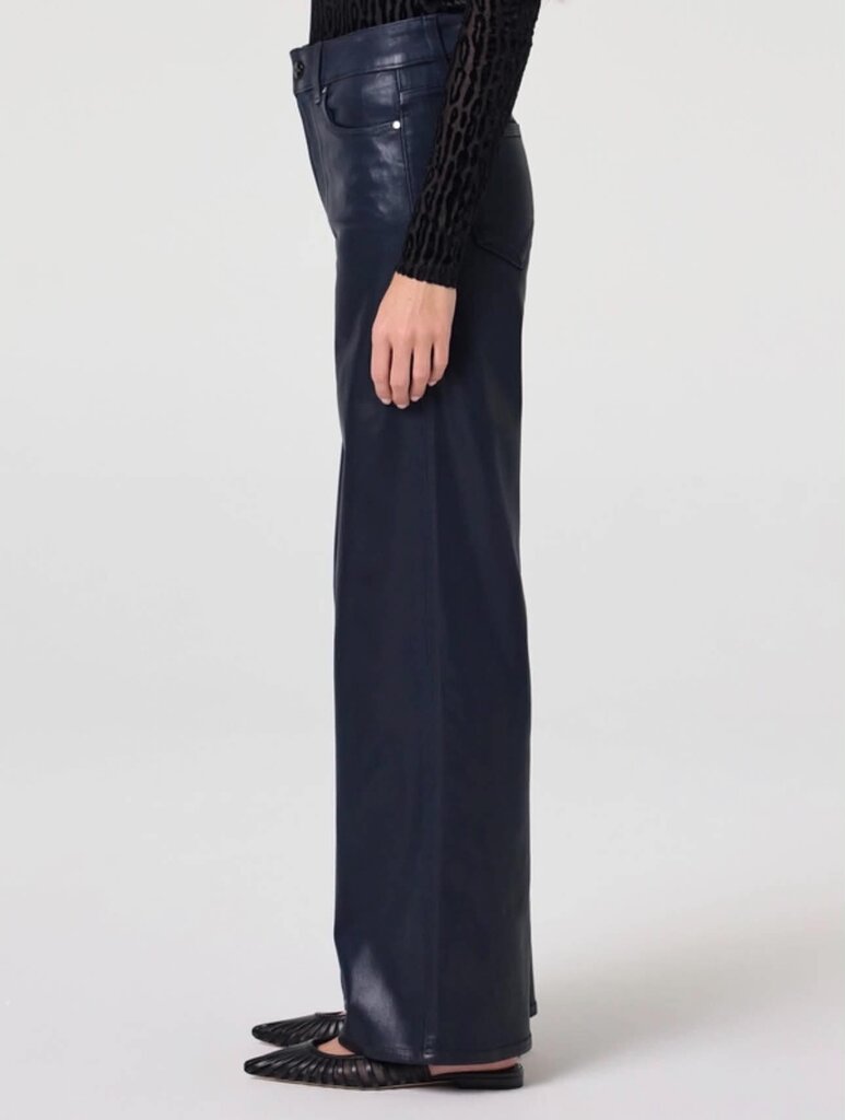 Paige Anessa 31" Wide Leg Navy Luxe Coating Jean Pants NWT- Size 28 (Retails for $289)