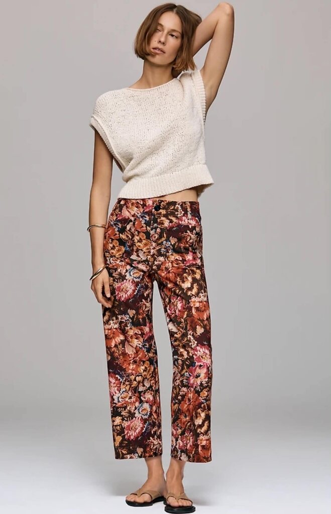 Maeve The Colette Crop Printed Ponte Trousers NWT - Size 26P