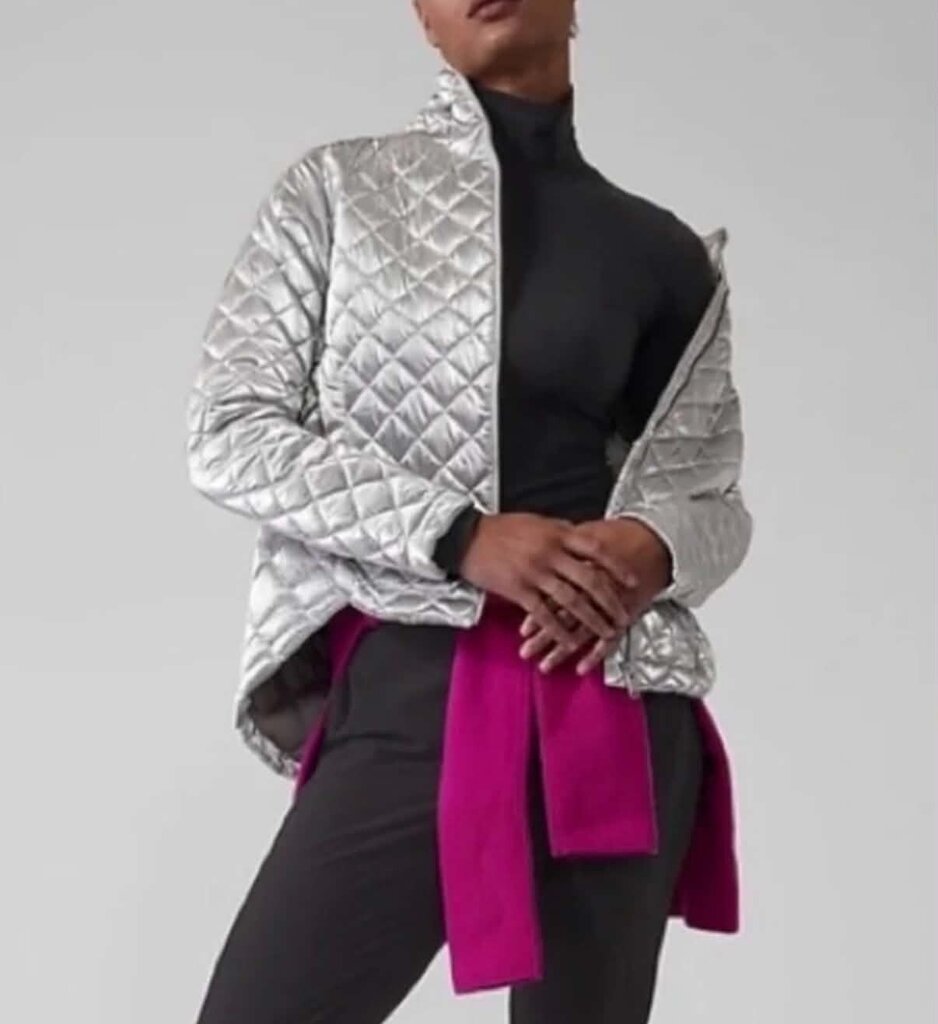 Athleta Whisper Featherless Metallic Jacket - Size Medium