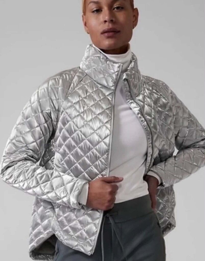 Athleta Whisper Featherless Metallic Jacket - Size Medium