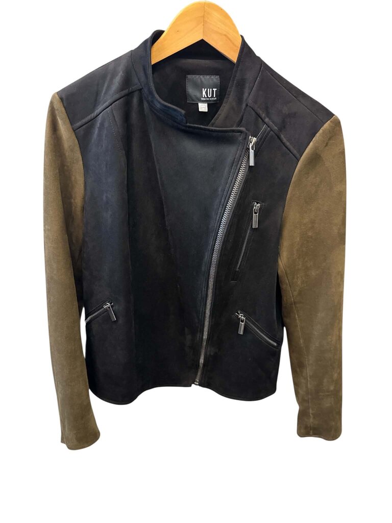 KUT From The Kloth Faux Suede Moto Two Tone Jacket - Size Medium