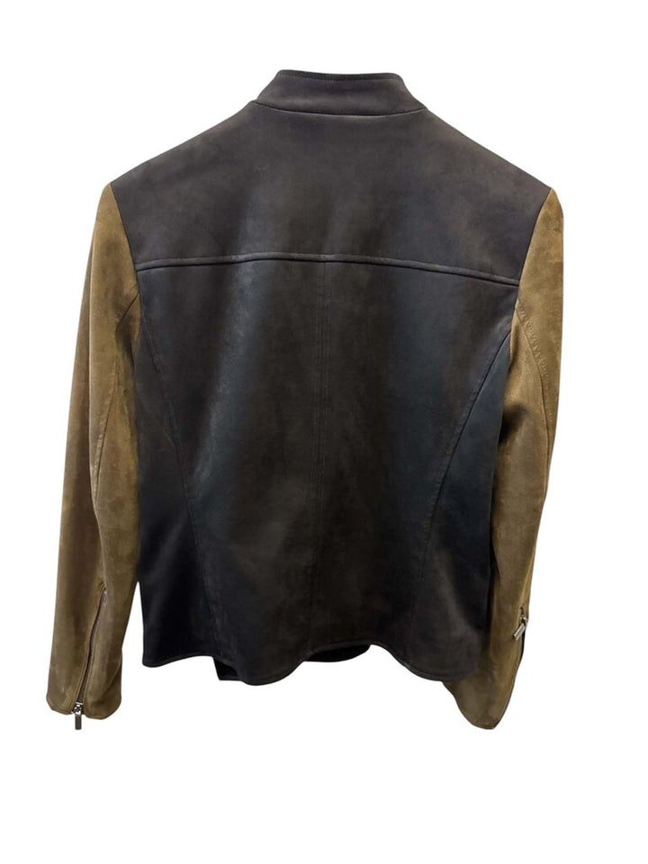 KUT From The Kloth Faux Suede Moto Two Tone Jacket - Size Medium