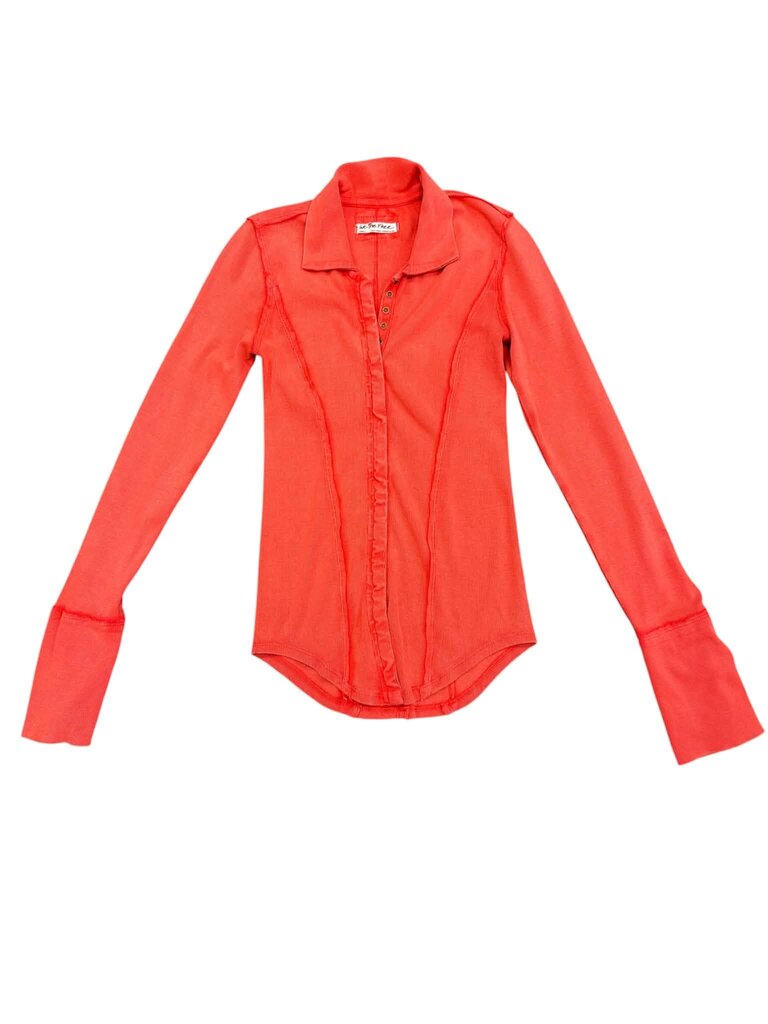 Free People We The Free Happy Valley Snap Front Shirt - Size Small